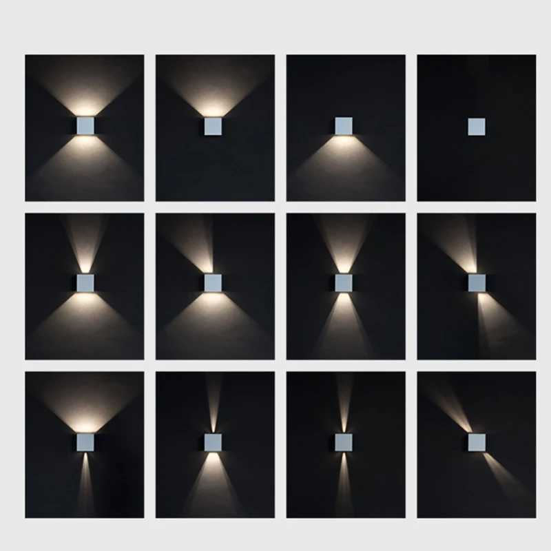 Outdoor Waterproof Wall Lamp Modern Square Aluminum Black White Gray Wall Lighting Porch Courtyard Lamp Exterior Wall Fixture XJ250624