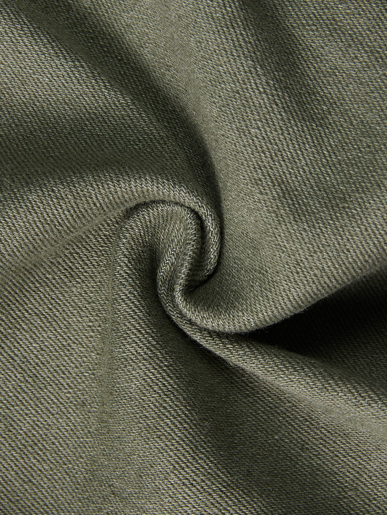 Girls' Military Green Workwear Denim Pants - Fashionable Long Jeans for Kids