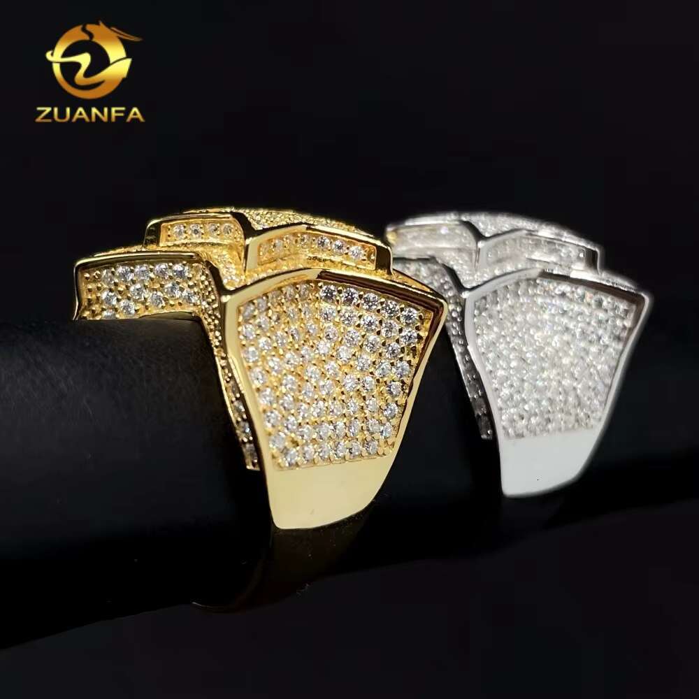 New Stocks Pass Diamond Tester 925 Silver Fine Jewelry Hip Hop Diamond Moissanite Rings Iced Out Star Men Ring