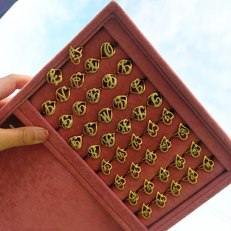 3UMeter Custom Name Rings Personalized Initial Letter Rings Hip Hop Ring for Women Custom 3D Letter Ring Gifts 250624