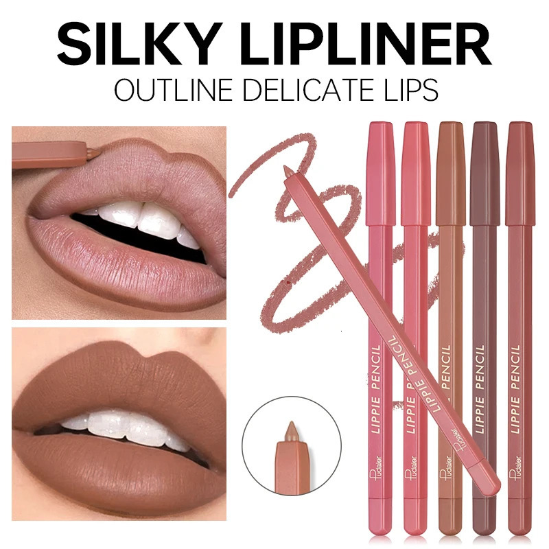 Pudaier Matte Lip Liner Pencil Set - Waterproof Long-Lasting Non-Stick Moisturizing for All Skin TypesUltra Fine 250625