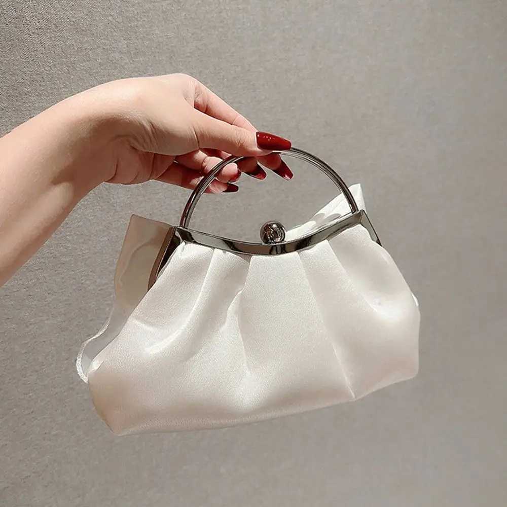 Gold Bright Silk Bowknot Evening Bag Women Elegant Fashion Banquet Clutch Chain Shoulder Bags Luxury Purse Female Party Handbags M250625