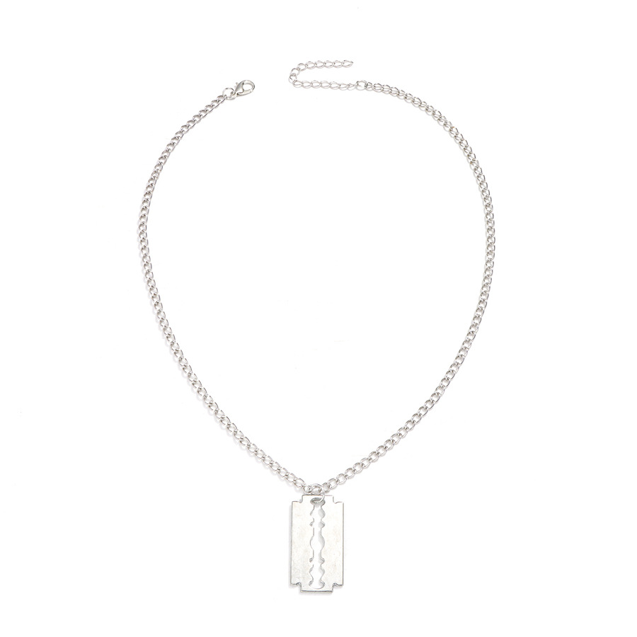 Blade men's and women's necklaces, bold and trendy, simple long sweater chain, men's pendant, personalized pendant