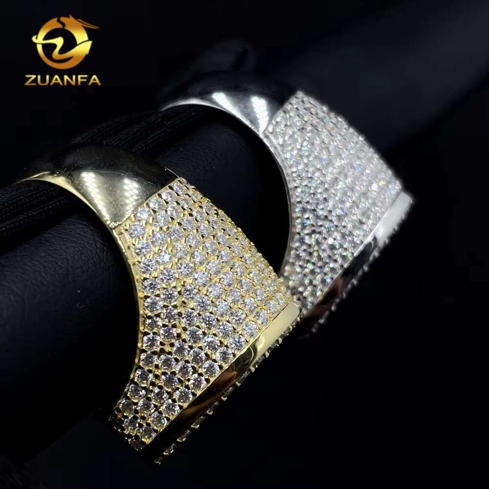 GRA Certified Drop Shipping Fine Jewelry Iced Out VVS Baguette Moissanite 925 Sterling Silver Hip Hop Rings Heart Ring