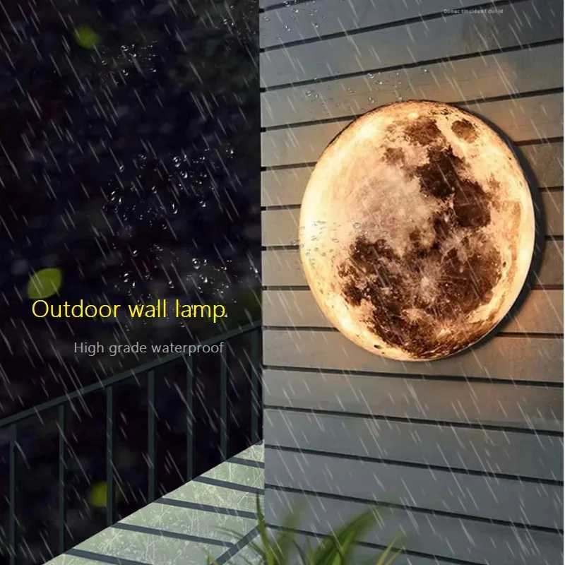 Moon Wall Lamp Aluminium Outdoor Lighting Waterproof IP65 Acrylic For Exterior Decorative Garden XJ250624