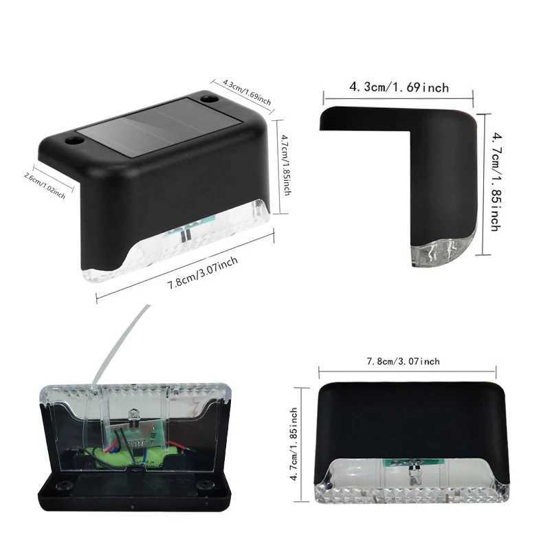 1/4Pack LED Solar Step Lamp Path Stair Outdoor Wall Light Garden Lights Balcony Light Decoration for Patio Stair Fence LightXJ250624