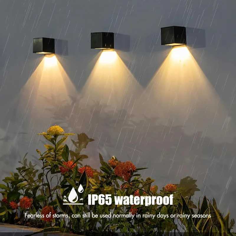 1/2PCS Solar Wall Light Outdoor Fence Light with Warm White and Colorful Light for Wall Porch Garden Terrace Fence Decoration XJ250624