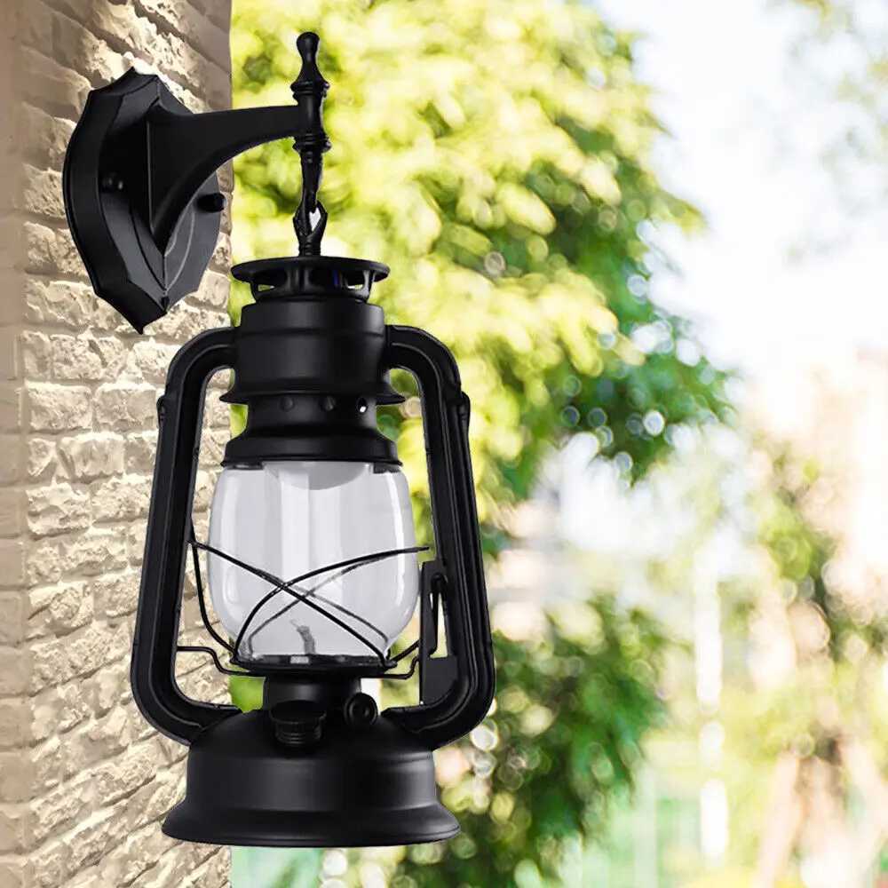 Black Antique Vintage Exterior Wall Light Outdoor Wall Mounted Lighting Fixture XJ250624