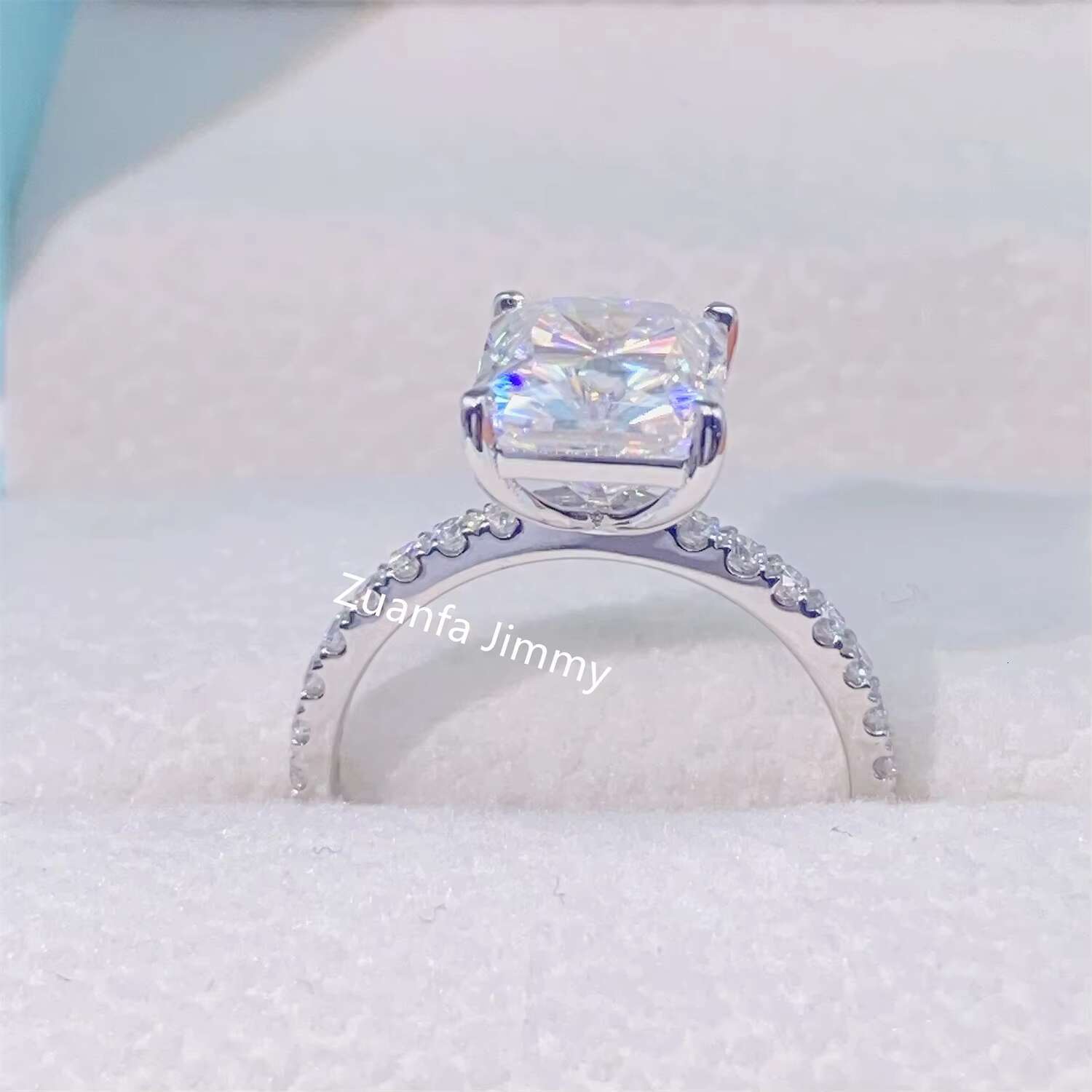 Luxury Classic Style Pass Tester Women Engagement Rings Jewelry 18k White Gold Au750 VVS1 Moissanite Diamond Rings