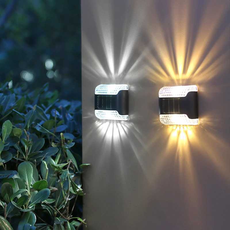 Solar Wall Lamp Auto On/Off with Amorphous Silicon Panel LED Garden Lights for Fence Pathway XJ250624