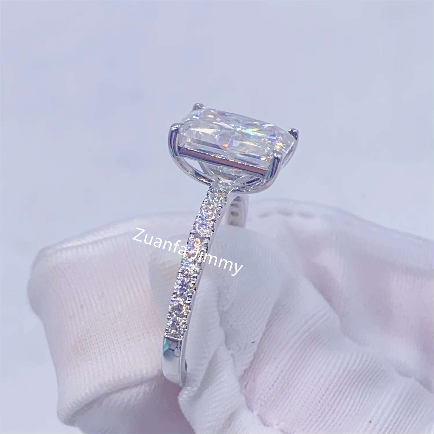 Luxury Classic Style Pass Tester Women Engagement Rings Jewelry 18k White Gold Au750 VVS1 Moissanite Diamond Rings