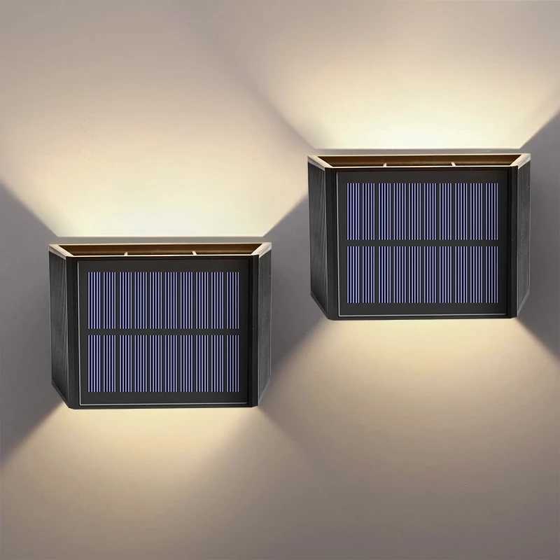 Outdoor Solar Wall Lamp Garden LED Wall Light Waterproof Up and Down Home Corridor Lamp Courtyard Fence Wall Decoration LightingXJ250624