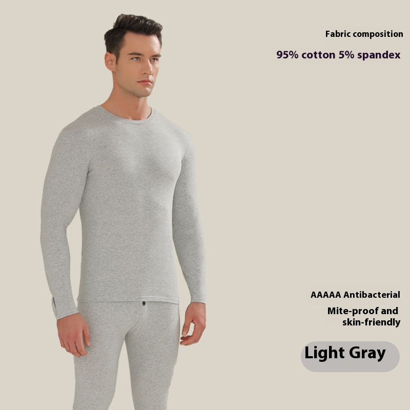 Couple models of thermal underwear suit men and women solid-coloured round neck high elastic Slimming autumn and winter thermostat bottoming autumn cl