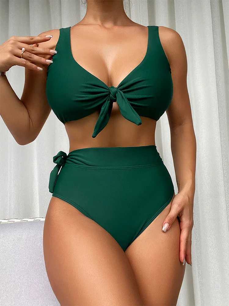 Sexy Micro Bikini Sets Swimwear Women 2023 Solid V-neck Two Piece Swimsuit Beach Swimming Bathing Suit Monokini Biquini Outing XJ250624
