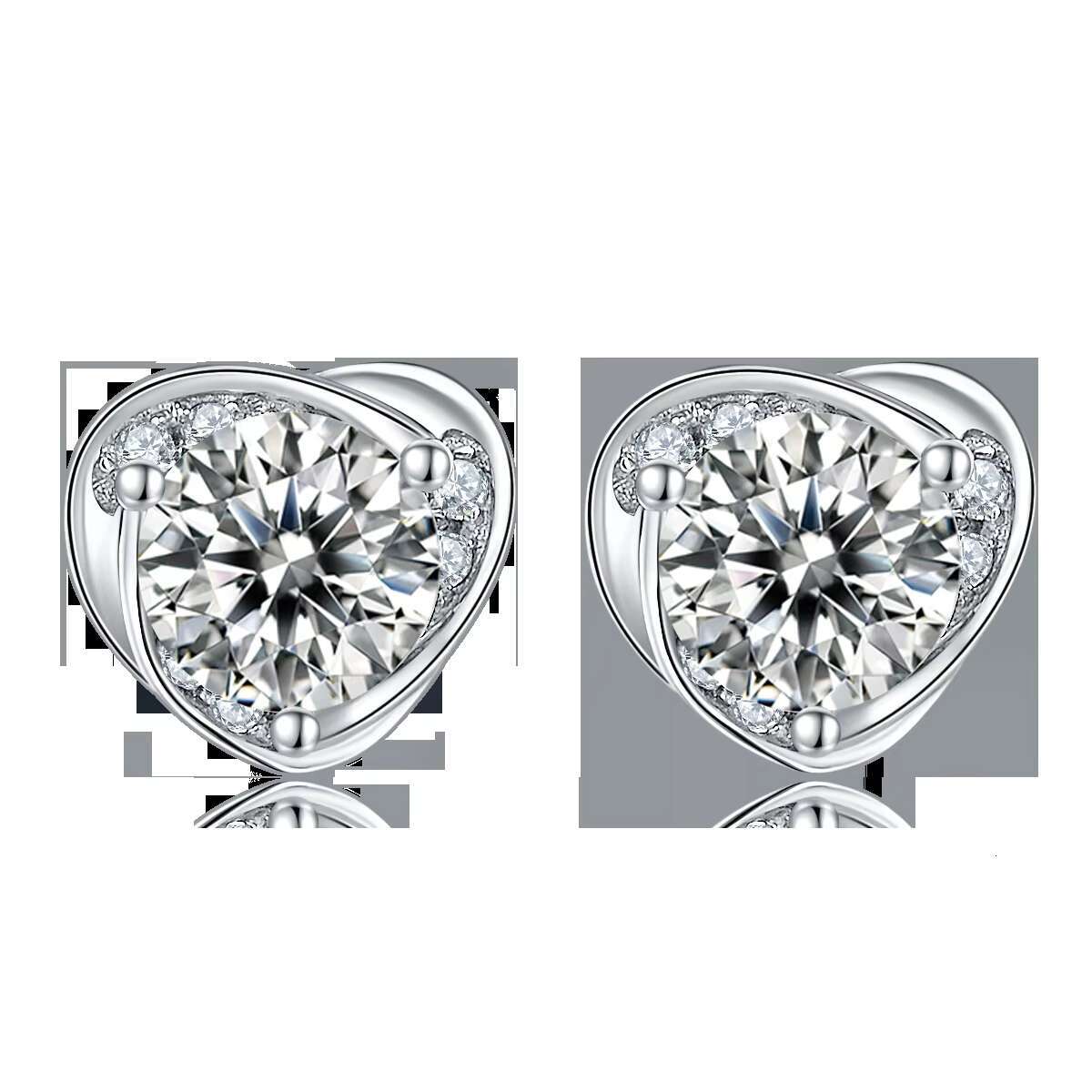 Pass Diamond Tester Moissanite Earrings Fine Jewelry 925 Silver D Color Moissanite Solitaire Lab Diamond Stud Earrings