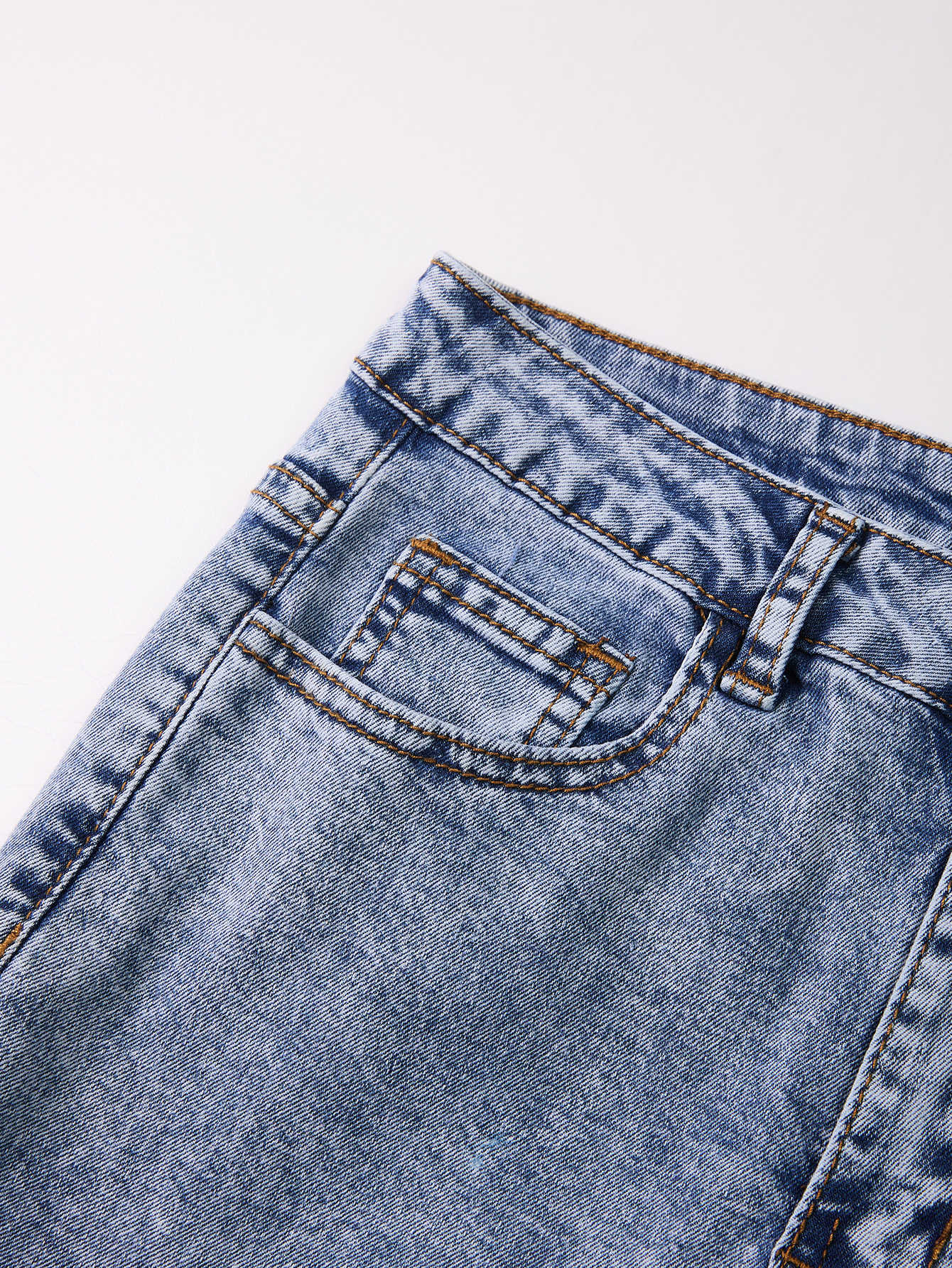 Girls' Light Blue Skinny Jeans - Fashionable Casual Denim Trousers with Stacked Design