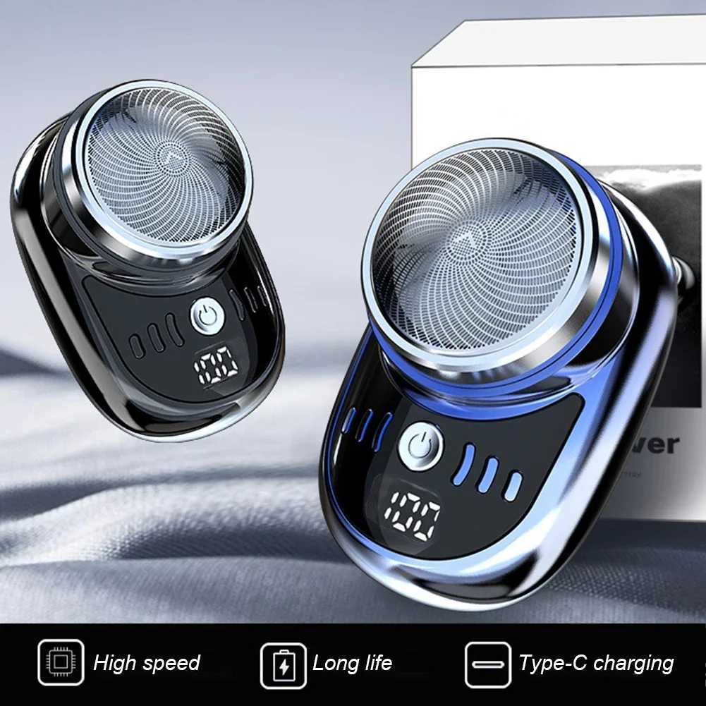 Mini Electric Shaver USB Charging Pocket Travel Razor Portable Wireless Detachable Shaver with Digital Display Beard Razor W250625