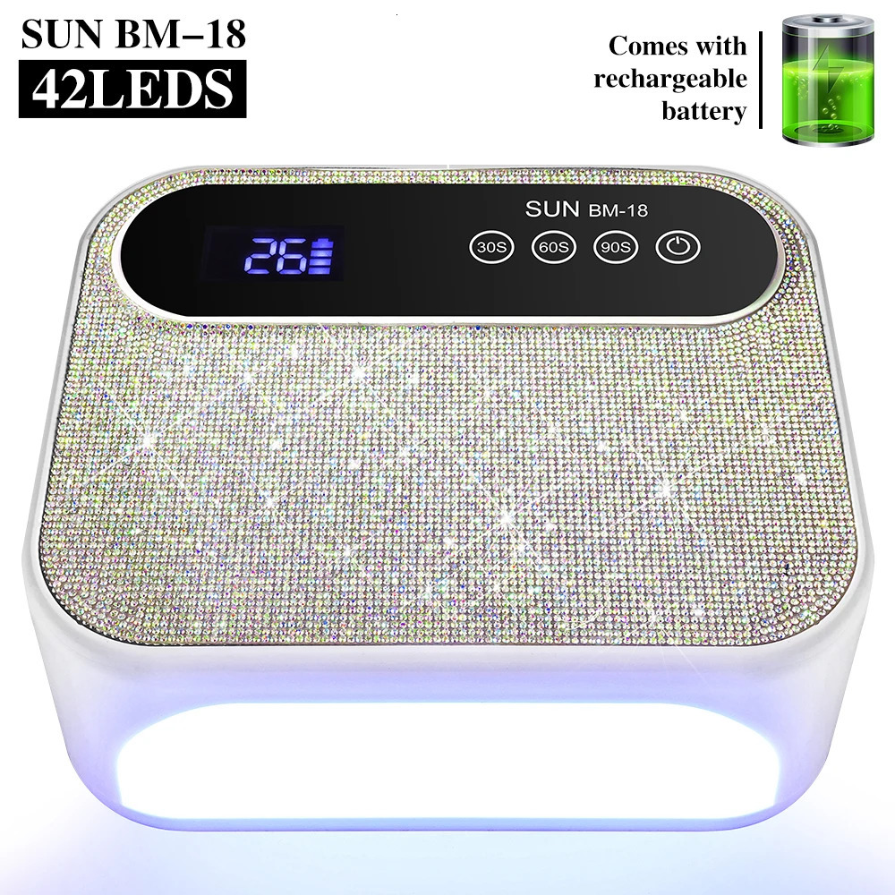 Rechargeable UV 42LED Nail Lamp Professional Gel Polishing Curing Nail Lamp Diamond Professional Manicure Dry Light 250625