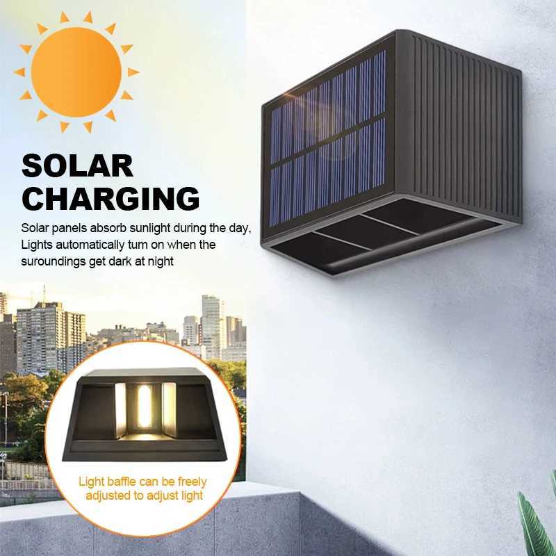 Outdoor Solar Wall Lamp Garden LED Wall Light Waterproof Up and Down Home Corridor Lamp Courtyard Fence Wall Decoration LightingXJ250624