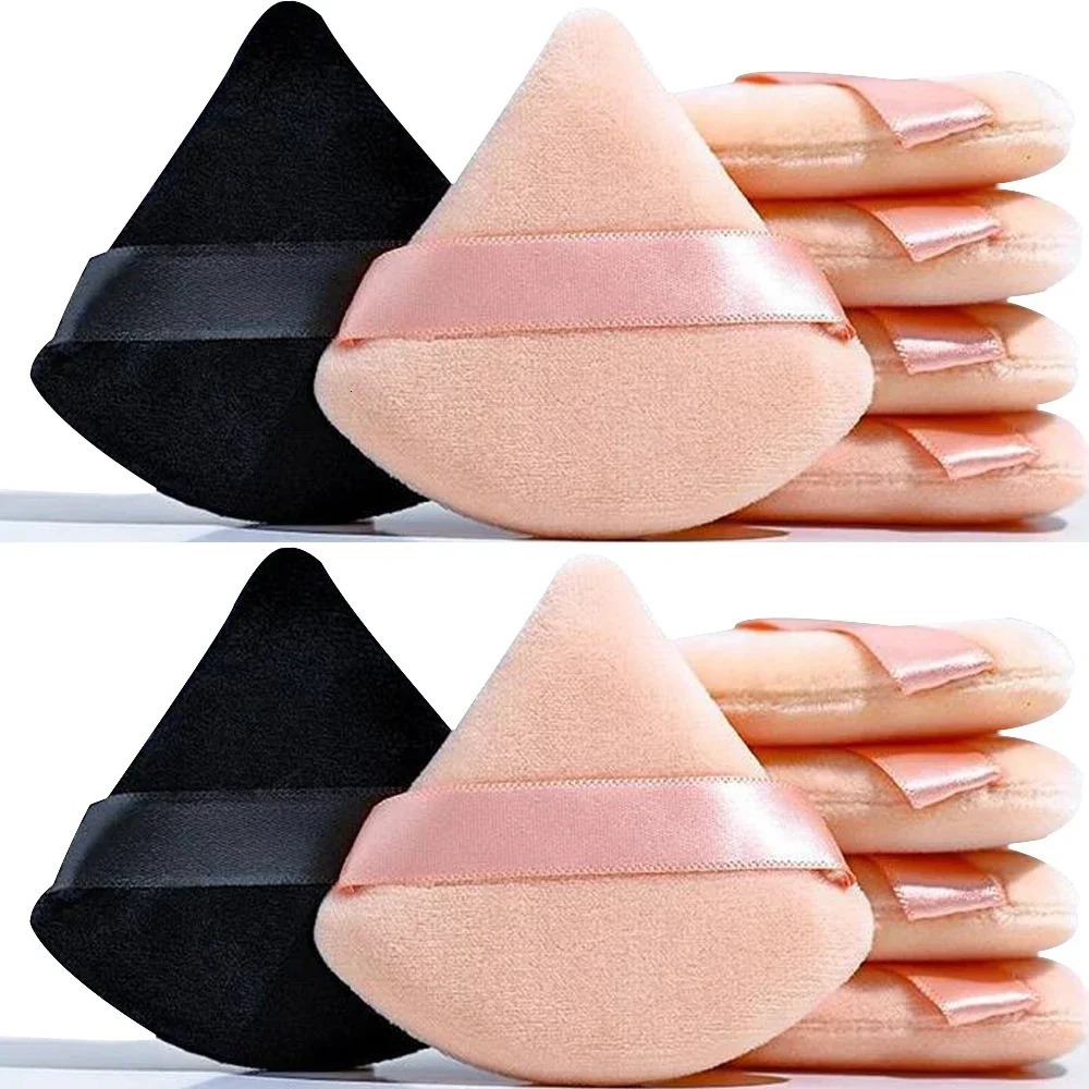 1-20pcs Short Plush Triangle Makeup Puffs Triangle Velvet Washable Powder Puff Cosmetics Eye Beauty Makeup Tool Reusable Sponge 250625