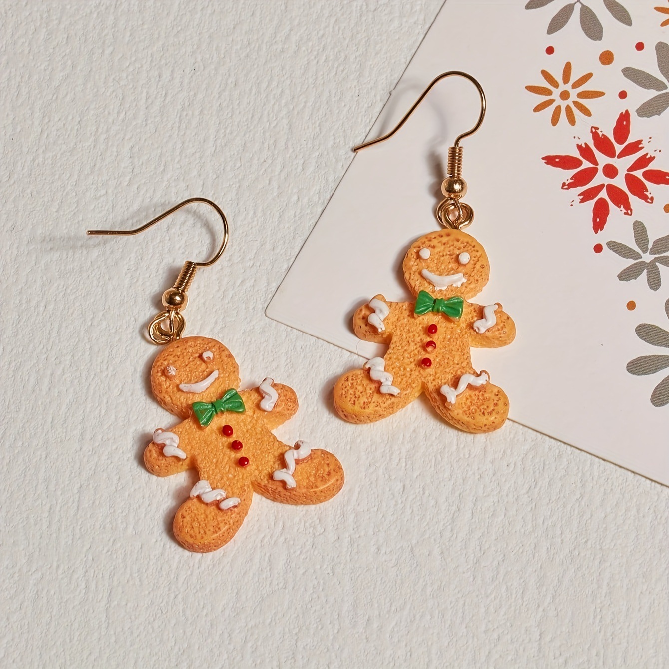 1 Pair of Cute and Quirky Gingerbread Man Earrings for Celebration