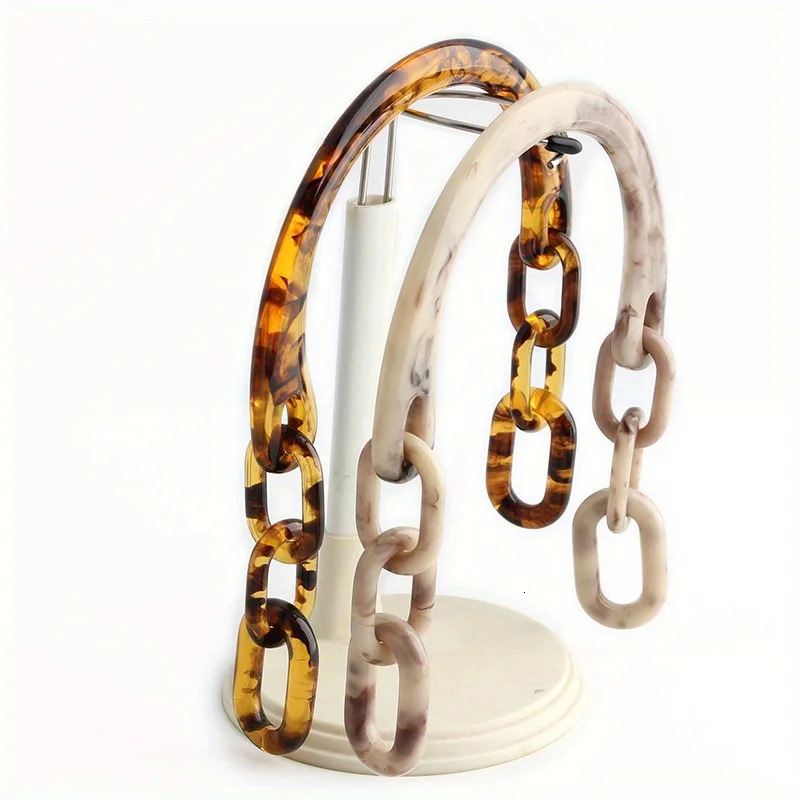 1PC 132cm145cm Beige Ushaped Resin Handbag Shoulder Bag Chain Acrylic Amber Decorative DIY Handle Accessories 250624