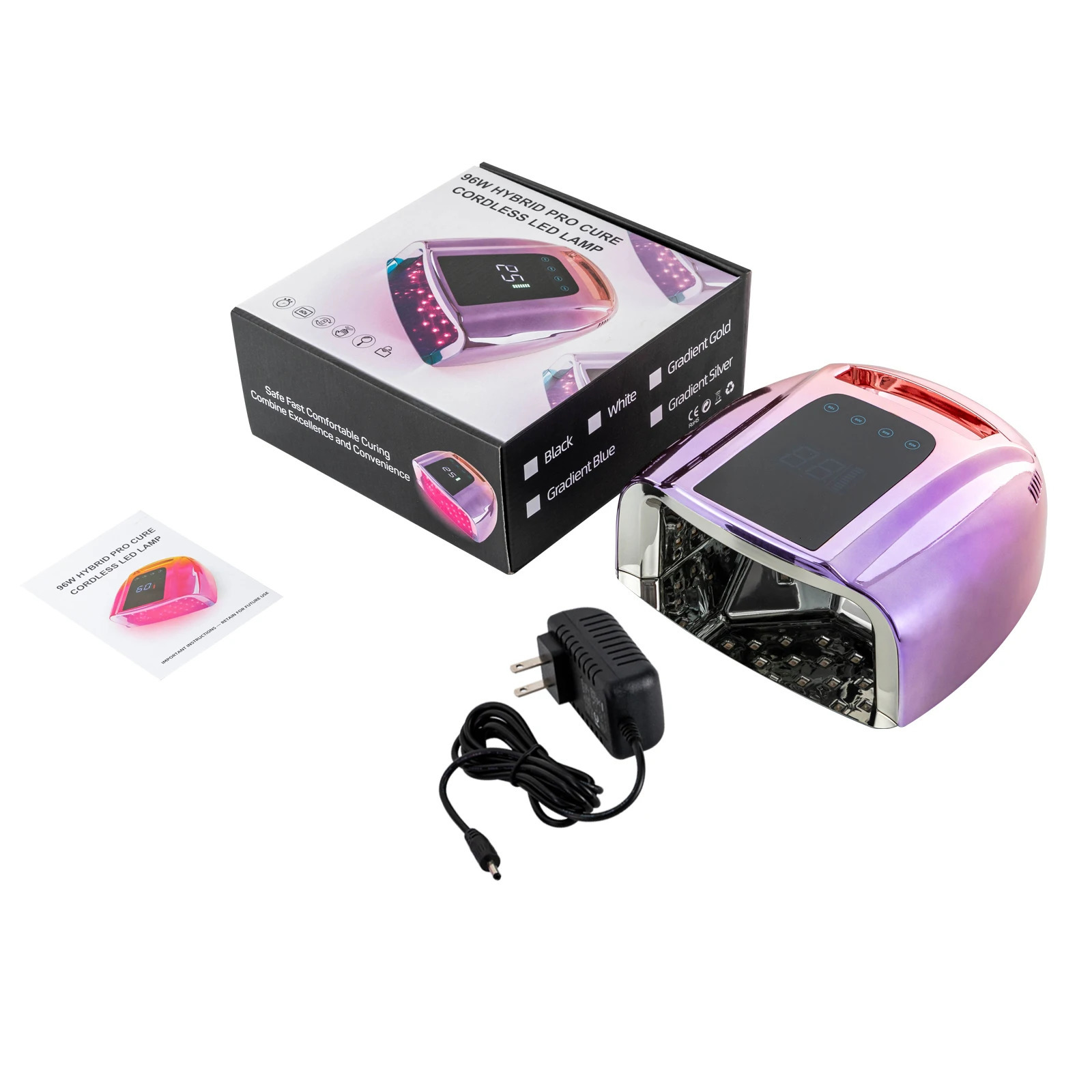 96W Rechargeable UV LED Nail lamp Cordless Nail Dryer with Removable Bottom Professional Curing Lamp for Fingernail and Toenail 250625