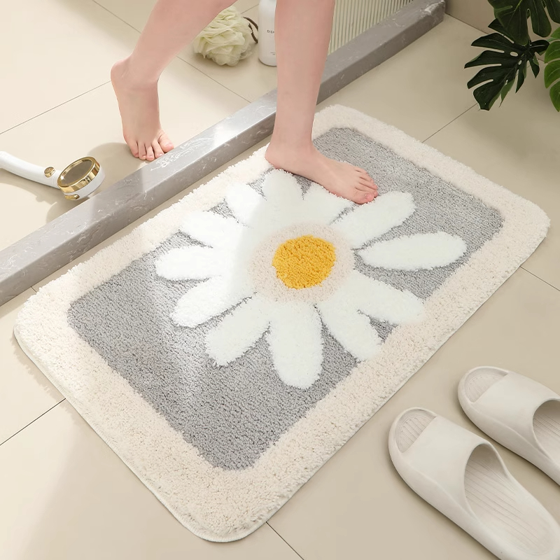 Waterproof Plush Area Rug - Elegant Florals Perfect for Family Rooms H260226