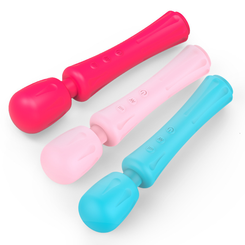 New Silicone Rechargeable AV Wand for Women Strong Shock Masturbation Massager Flirting Adult Products Vibrator