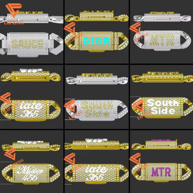 18mm 3 Rows 925 Sliver Vvs Moissanite Cuban Chain Iced Out Hip Hop Jewelry Mossanite Rose Gold Cuban Link Chain