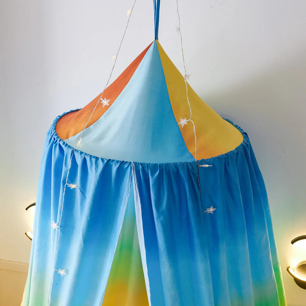 Childrens Mosquito Net Printing Rainbow Childrens Canopy Bed Valance Curtain Household Dome Shading Tent Free Installation 250624
