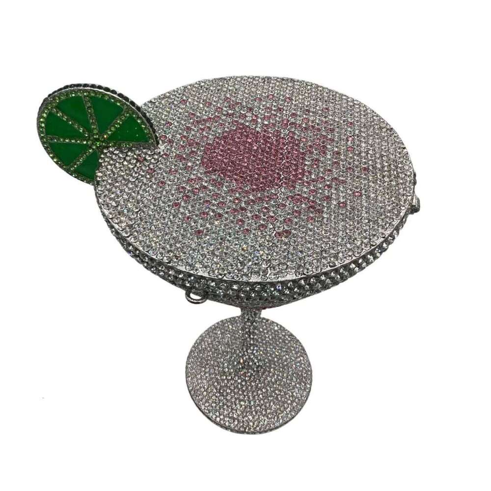 Hot Selling High Quality Goblet Shape Martini Tail Crystal Studded Dinner Clutch Rhinestone Women Evening Bag Designer Bags
