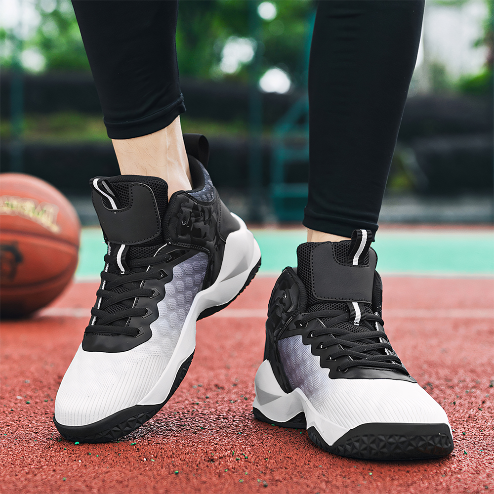 6958-Men's Basketball Shoes Fashion Sneakers Running Shoes Breathable Leather Anti Slip Sneakers