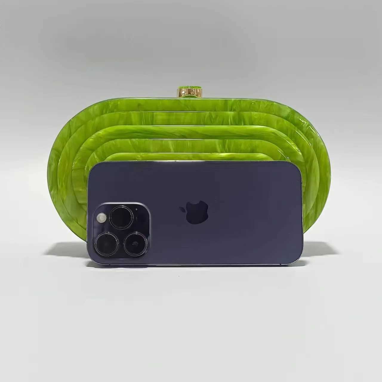 Lemon Green Brand Luxury Acrylic Box Evening Bag Women Clutch Purses And Handbags Ladies Shoulder Bags Bolsa Feminina Party Lady M250625