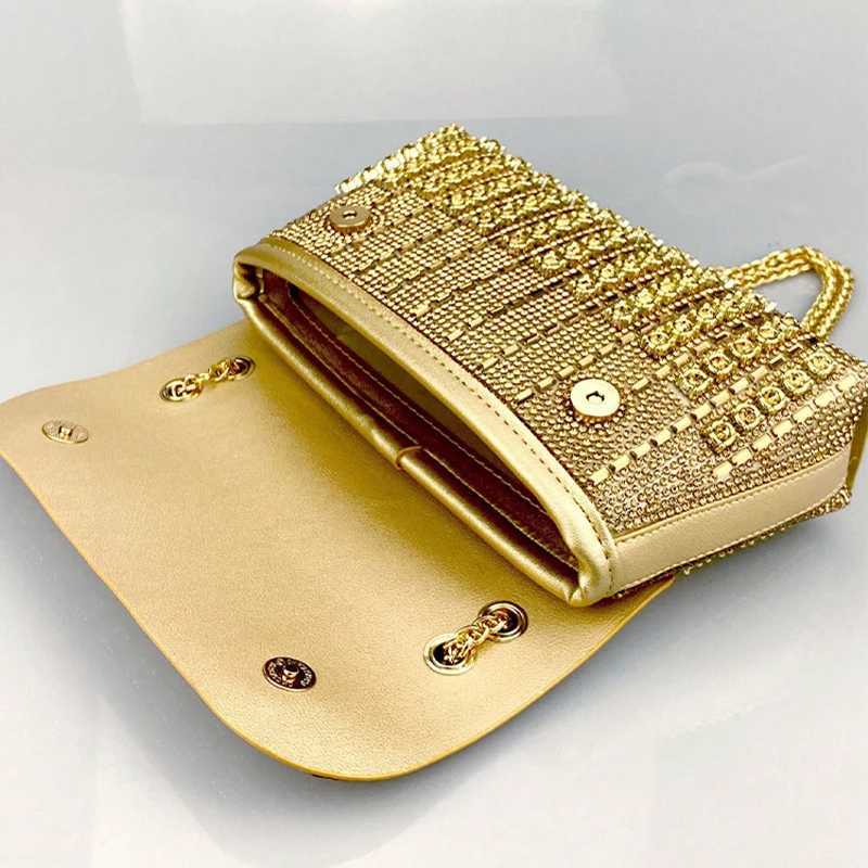 JIOMAY Gold Diamond Shoulder Bag Luxury Designer Wallets for Women Portable Party Messenger Bag Glamorous Fashion Accessory M250625