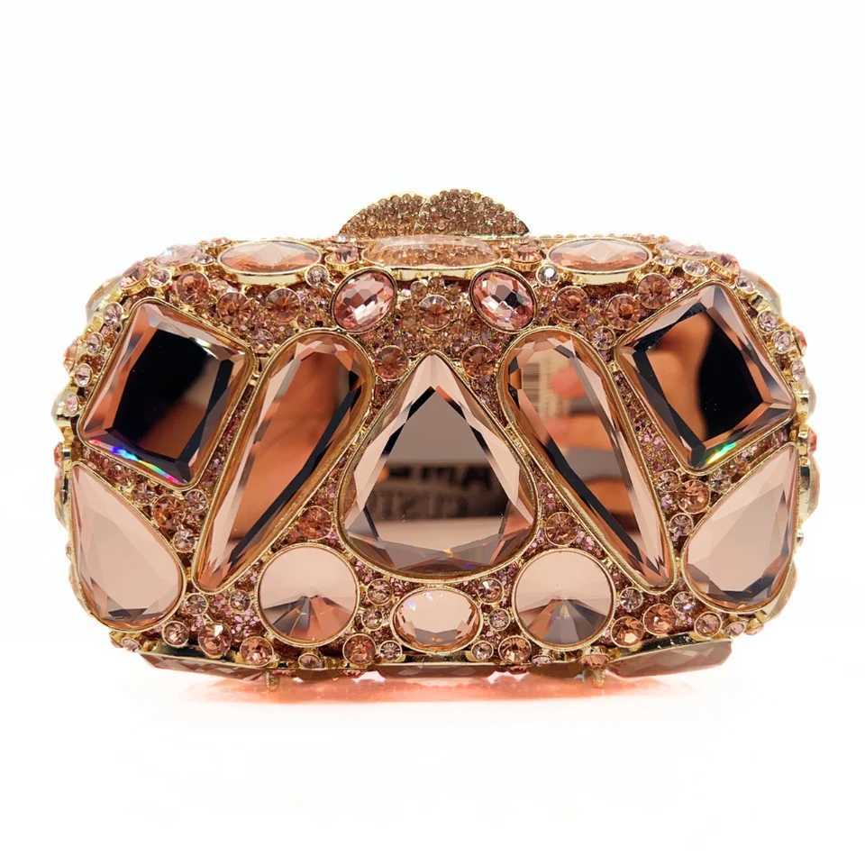 New Womens Diamond Dinner Bag Rhinestone Crystal Banquet Ladies Bag Stone Clutch Evening Bag For Women M250625