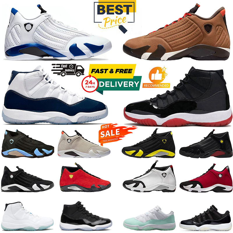 Basketball Shoes men women 14s hyper royal Gym Red Winterized 11s Bred Cherry Cool Grey high Sports Shoes sneakers running shoes Classic Mid Cut Leather eur 36-47