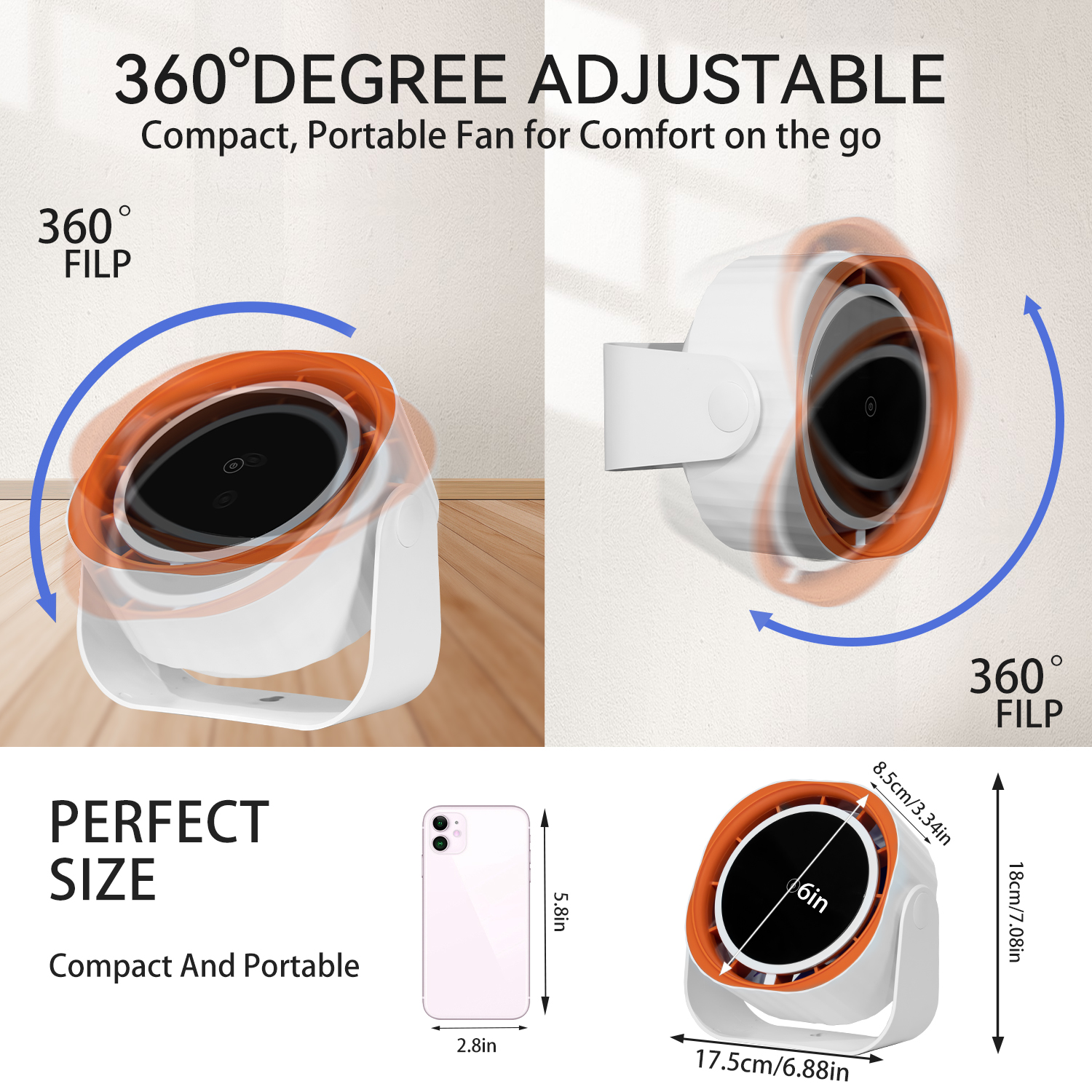 Portable handheld outdoor office desktop circulation fan m12