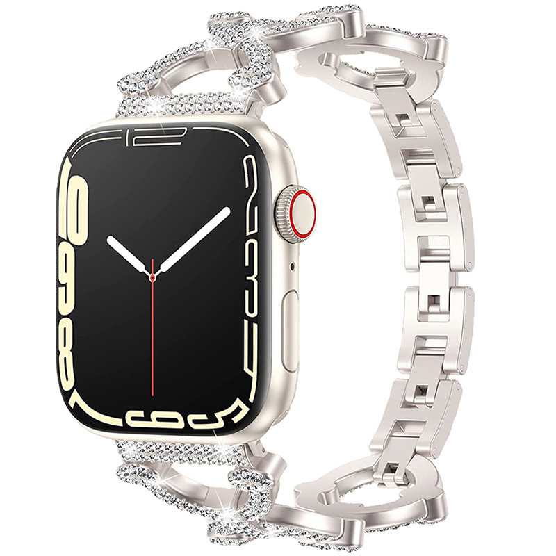 Luxury Premium Design Diamond Inlaid Metal Watch Band for Apple iWatch Series 1-8