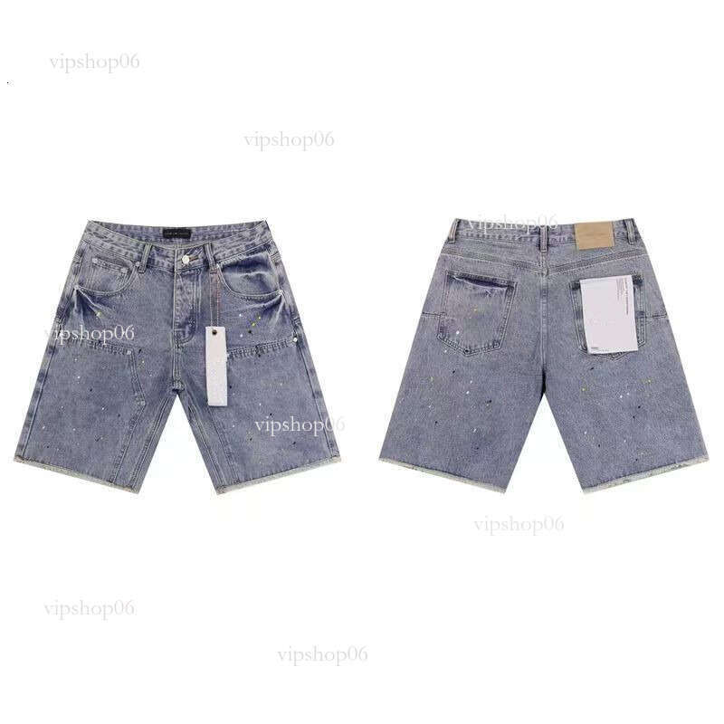 High quality shorts designer purples jeans Denim Trousers Mens Jeans Short hip hop hole Casual shorts Knee lenght jean clothing 2940 Size denimje