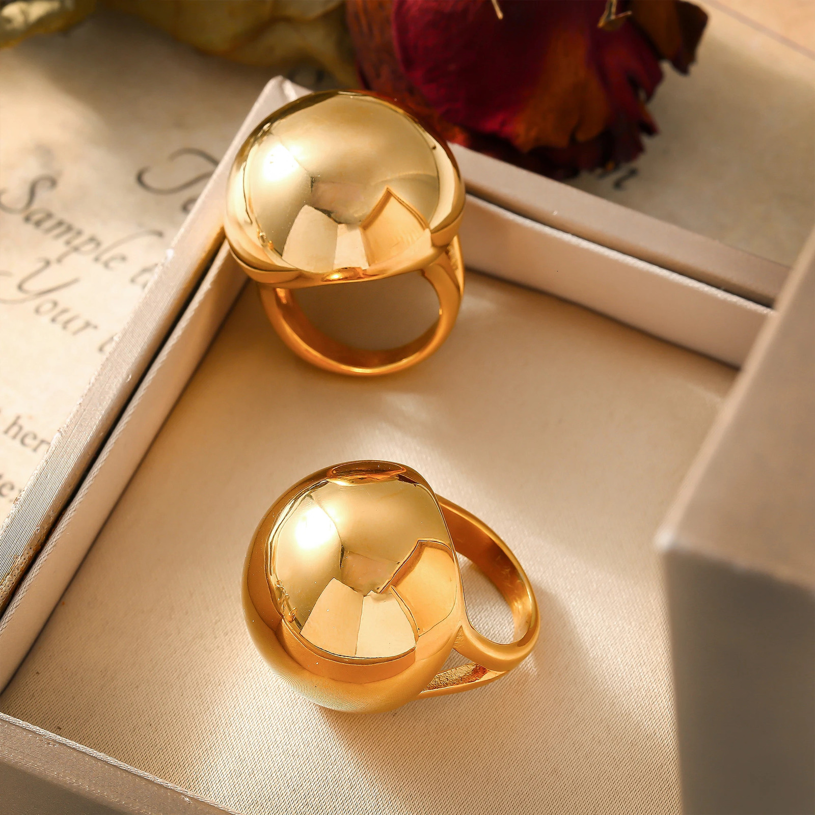 Striking Chunky Rings In Stainless Steel For Women Hip Hop Rock Style Hyperbole Gold Silver Color Womens Ring Large Female Ring 250624