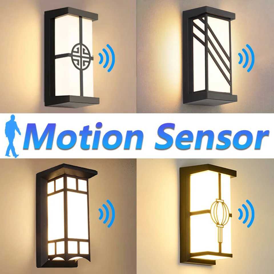 Outdoor Lamps Motion Sensor Wall Light Waterproof AC85-265V 16/30W Exterior Wall Lamp For Garden Light Street Lamp Porch Balcony XJ250624