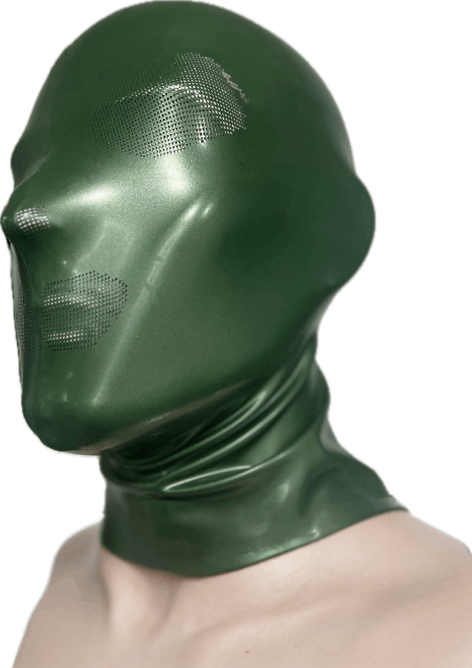 customized Latex Mask Sexy fashion Rubber Hood Fetish Mask Latex Fetish micropore design black chlorinated clubwear cosplay
