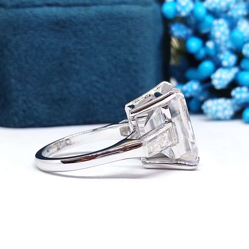 Iced Diamond Fine Jewelry Ring VVS Moissanite Luxury 925 10K 14K Real Gold Ring