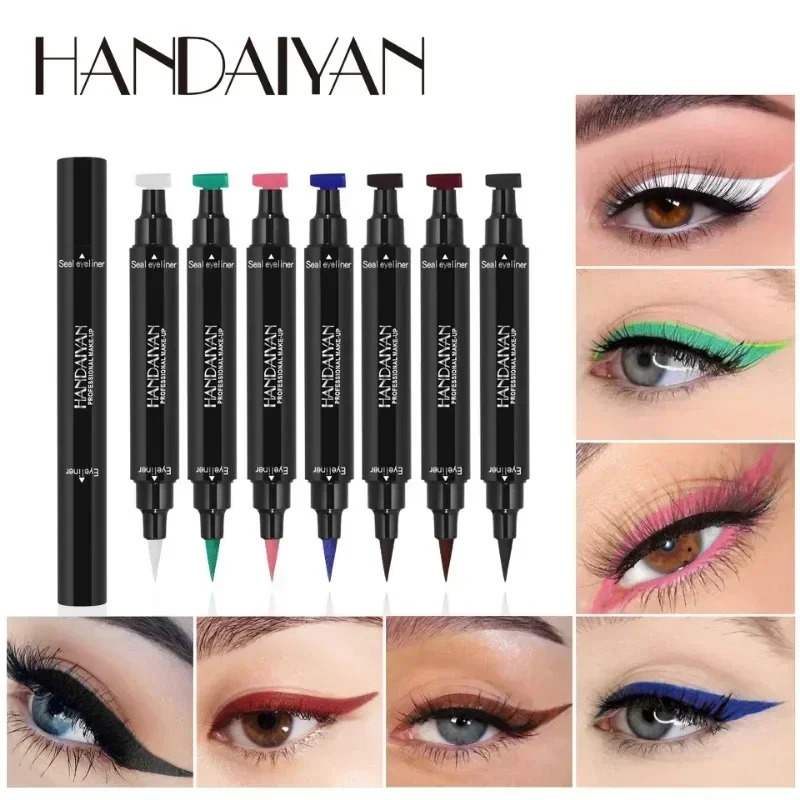 Colorful Eyeliner Stamp Triangle Dual-ended Liquid Eyeliner Waterproof Sweat-proof Quick Dry Eyeliner Makeup Seal Tool Cosmetics 250625