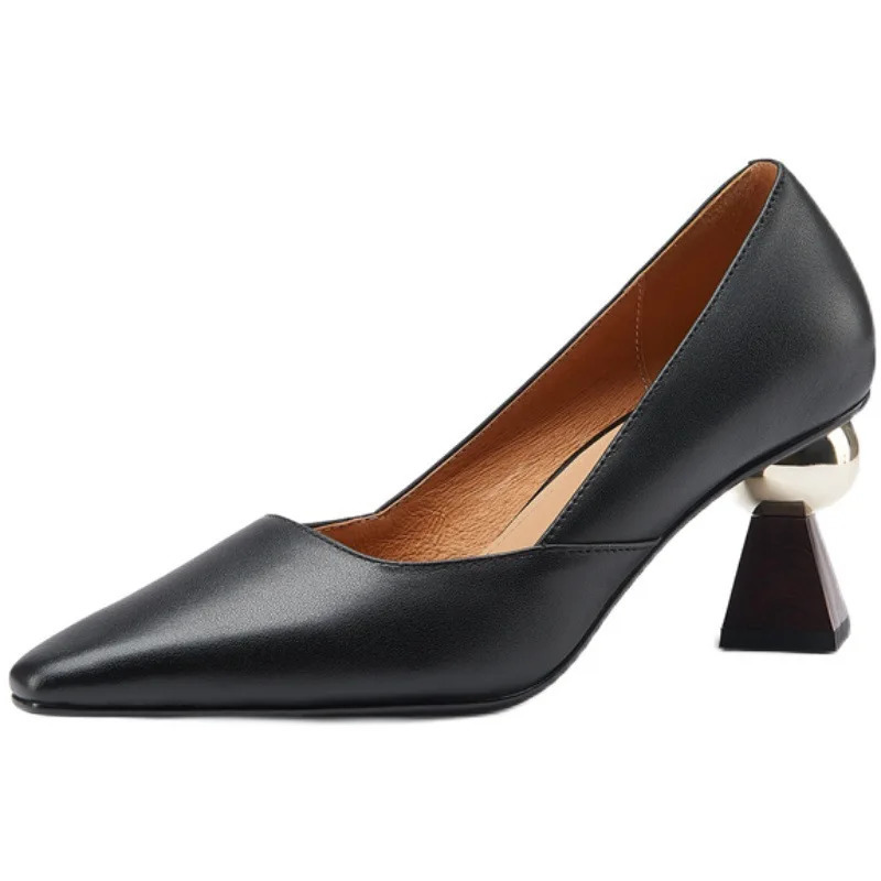 Womens Shoes Summer Strange Style Pointed Toe Black Beige Pumps Elegant Fashion High Heels Party Shoes 250624