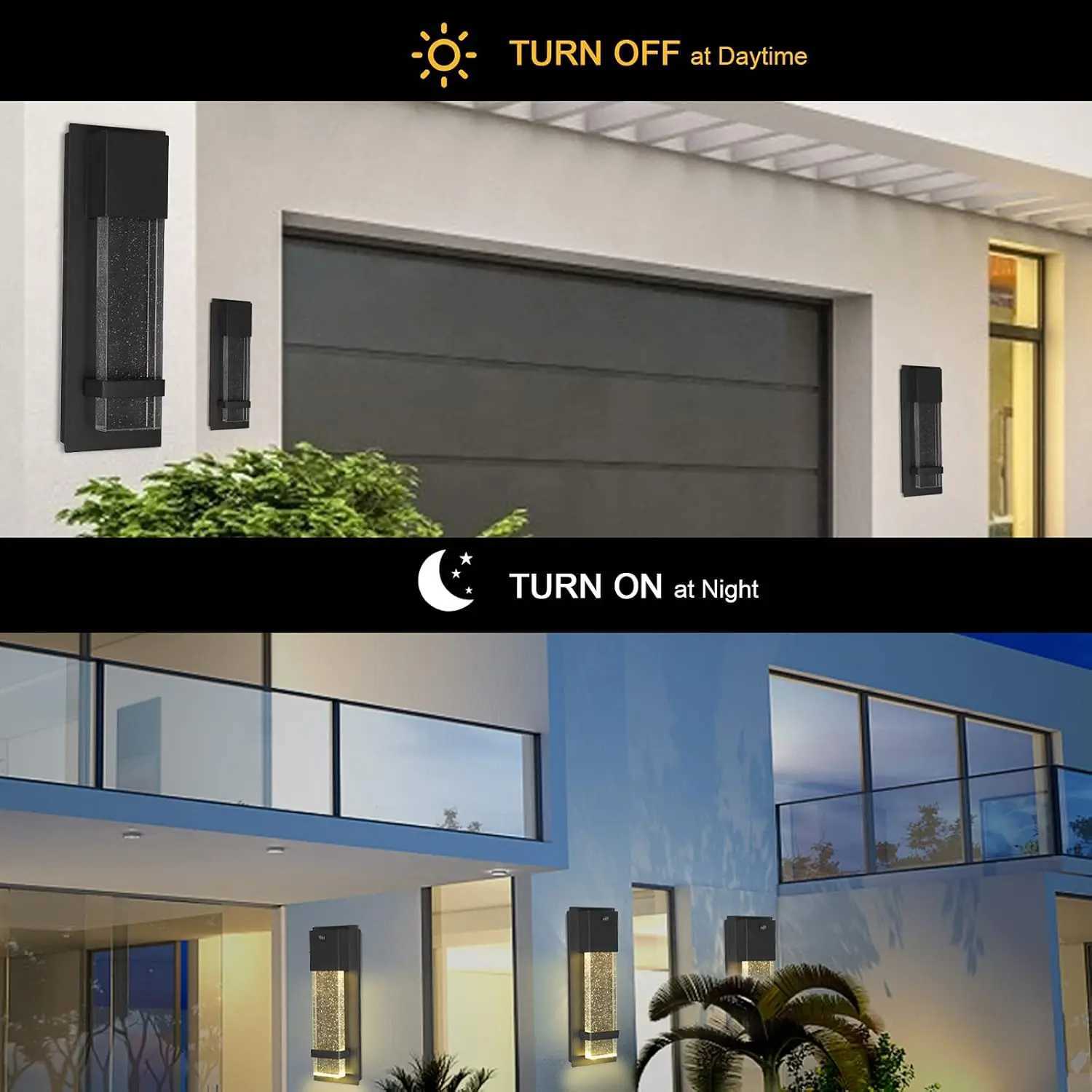 Dusk to Dawn Wall Light Black Aluminum Anti Rust Outdoor Light Bubble Glass Outdoor Waterproof Porch Lanterns for Entryway FrontXJ250624