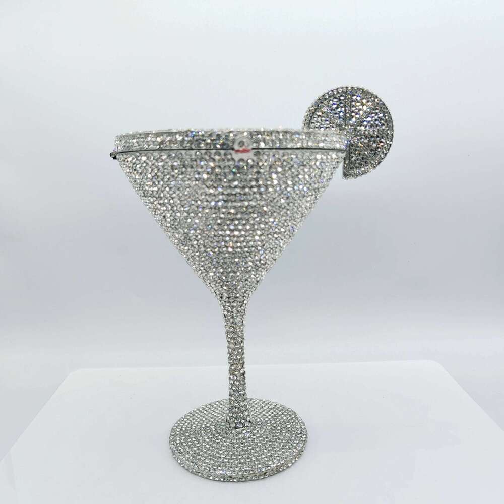 Hot Selling High Quality Goblet Shape Martini Tail Crystal Studded Dinner Clutch Rhinestone Women Evening Bag Designer Bags