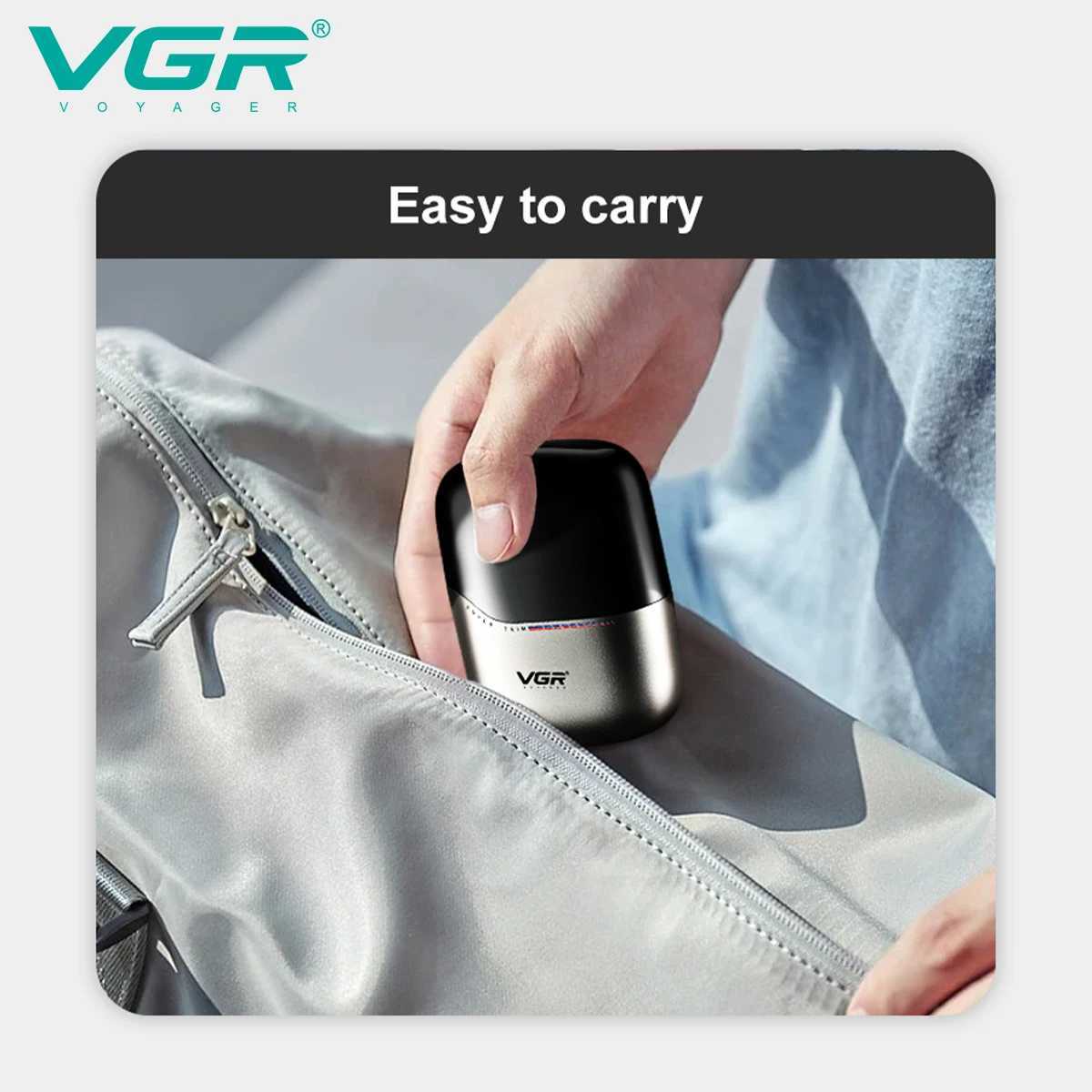 VGR Mini Double Head Shaver Reciprocating Head Mens Shaver Apply to Face Scrapes White Hair Cleaning and Trimmer V-379 W250625