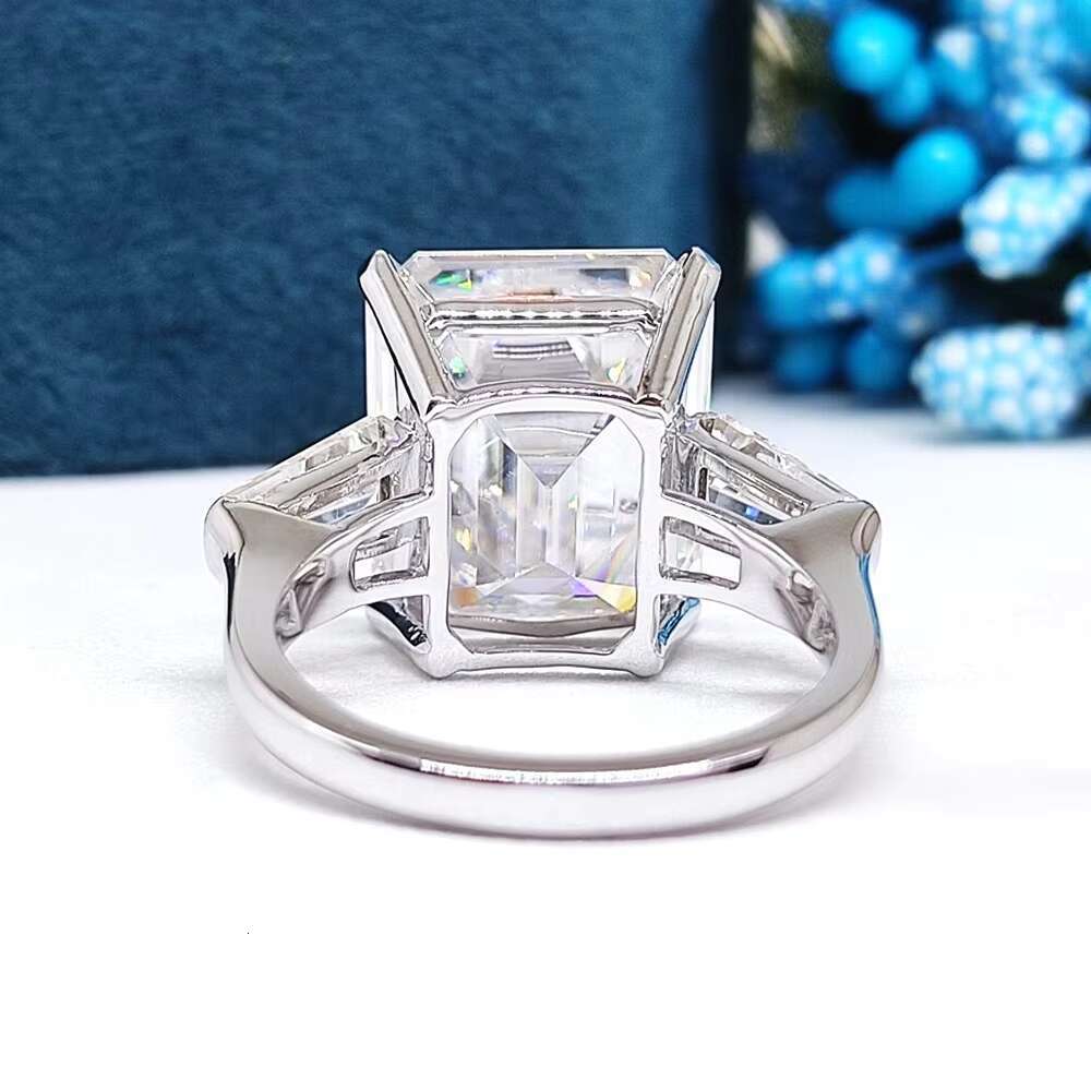 Iced Diamond Fine Jewelry Ring VVS Moissanite Luxury 925 10K 14K Real Gold Ring